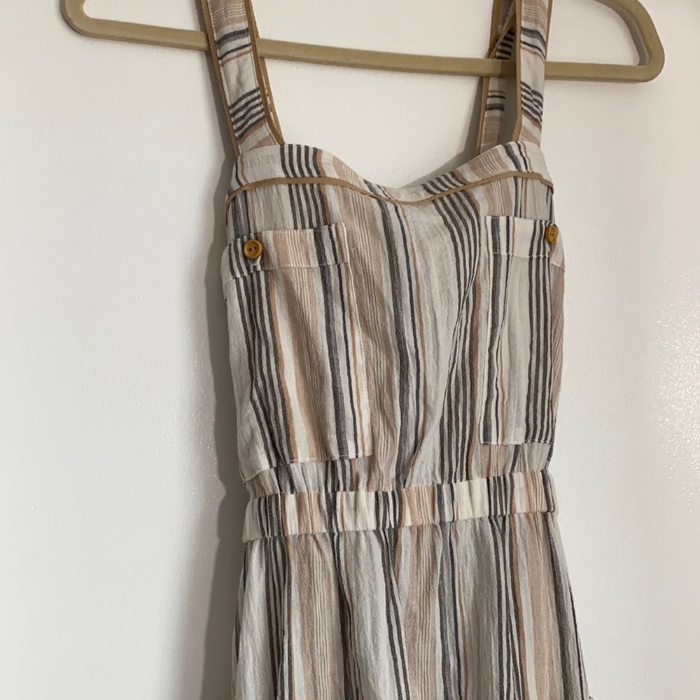 Red Carter Striped Linen Dress